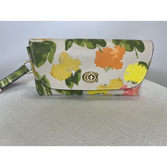 Coach Sunglass Case Bag Charm With Floral Print - Picture 1 of 2
